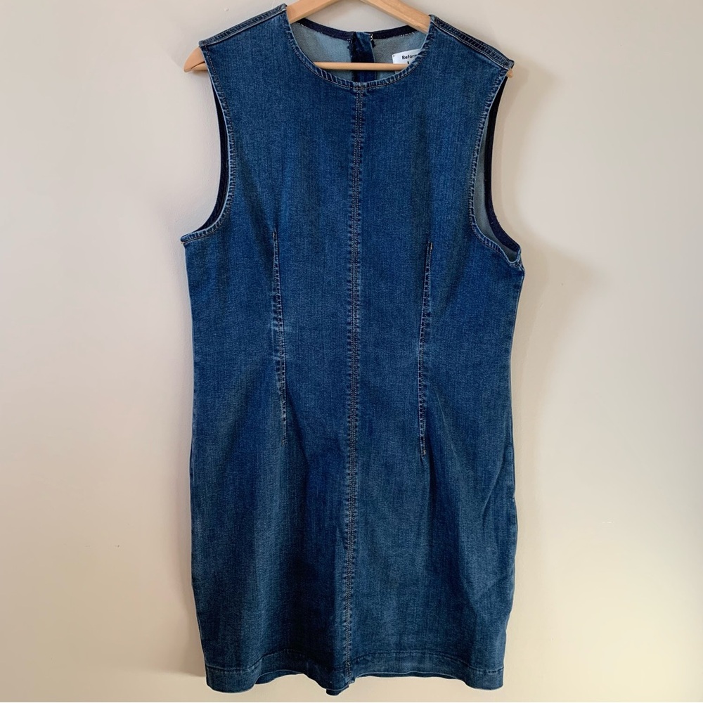 Reformation Sleeveless Denim Dress Size 12 NWT